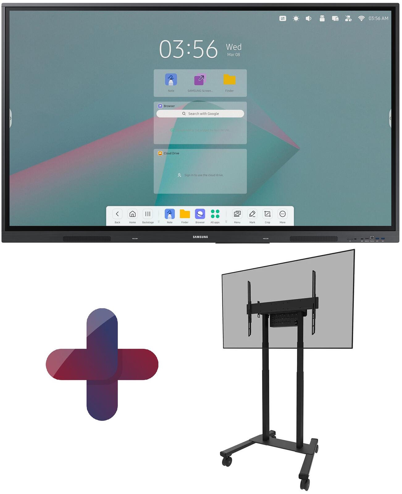 Samsung Flip WA65C Smart Signage Touch Display 164 cm 65 Zoll + Neomounts FL55-875BL1 MOVE motorisierter Rollwagen Samsung Flip WA65C Smart Signage Touch Display 164 cm 65 Zoll + Neomounts FL55-875BL1 MOVE motorisierter Rollwagen